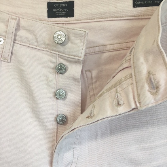 Citizens of Humanity Olivia High Rise Slim Crop Pants Rosewater - Picture 4 of 13
